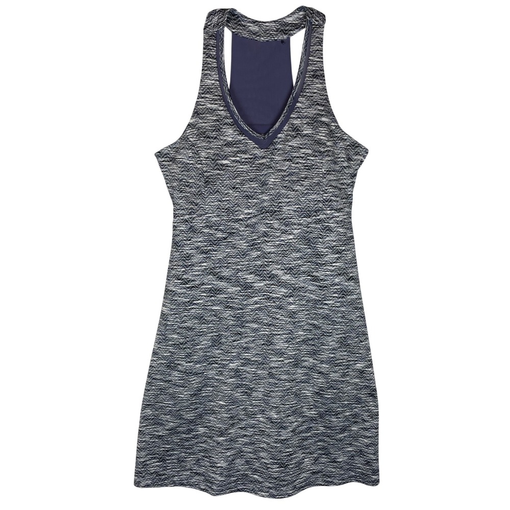 MPG Sport Tennis Dress Racerback Athletic Athleisure‎ Blue White Pattern Size L